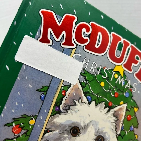 McDuff's Christmas book 2001 vtg hardcover book 10" library stickers on it - Picture 3 of 12